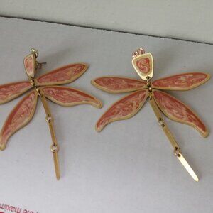 Tory Burch Earrings Articulated Dragonfly Blush  retails $178